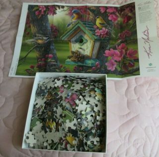 Birds w/ Birdhouse Buffalo Puzzle 300 PC Kim Norlien Springtime Beauty Poster 2