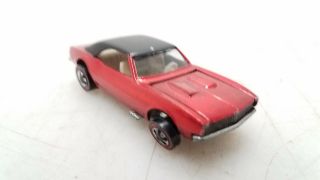 Vintage Hot Wheels Redline Custom Camaro Red Black Roof Diecast Car