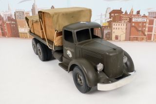 Vintage 1950 ' s Smith Miller L Mack U.  S.  Army 10 Wheel Material Truck With Cargo 2