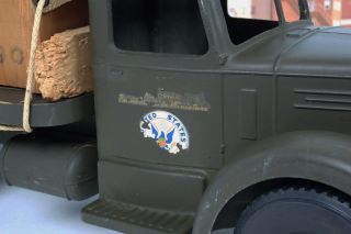 Vintage 1950 ' s Smith Miller L Mack U.  S.  Army 10 Wheel Material Truck With Cargo 3