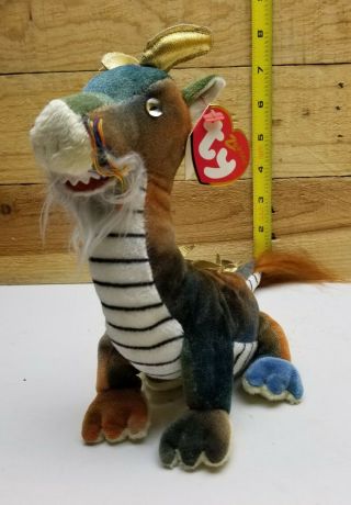 Ty Beanie Baby Zodiac Dragon 2000 Multicolor Plush Stuffed Toy 6 In W/ Tag