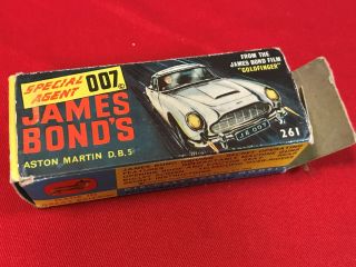 Vintage 1965 Corgi Toys 261 James Bond 007 Aston Martin Db5 W/ Box Pl1