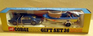 Corgi Toys,  Gift Set 36,  Oldsmobile Toronado & Speed Boat,