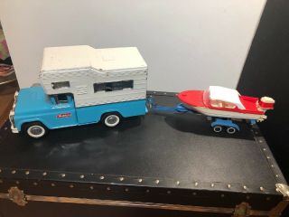 Buddy L Camper With Jeannie B Boat And Trailer