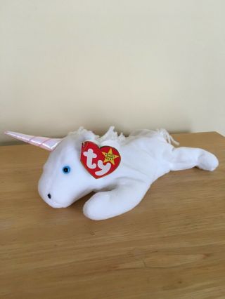 Ty Beanie Baby " Mystic " The Unicorn With Iridescent Horn