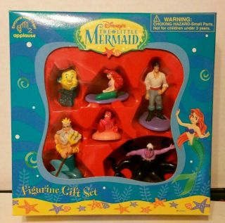 Disney The Little Mermaid Set Of 6 Figures 2 " Tall -
