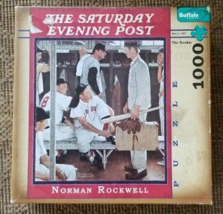 Norman Rockwell The Rookie Baseball Saturday Evening Post 1000 Puzzle Buffalo