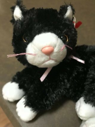 Ty Beanie Baby Booties The Black And White Cat Kitten With Tags