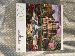 Big Ben 750 Pc Jigsaw Puzzle Victorian Mansion Grounds Mb