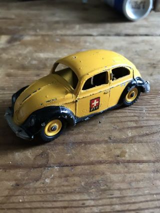 Vintage Dinky Toys 262 Volkswagen Vw Beetle Oval Swiss Ptt Export Plastic Hubs