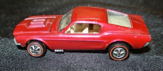 1968 Hot Wheels Redline Creamy Pink Custom Mustang White Interior