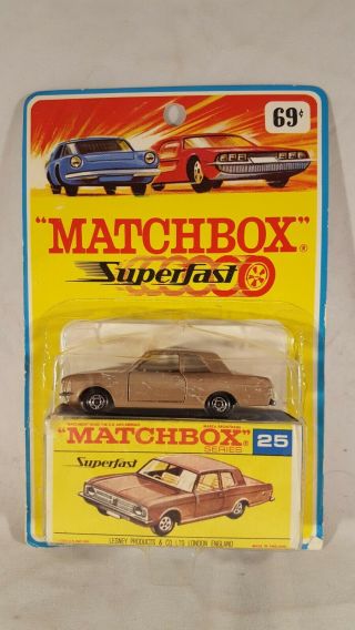 Matchbox Superfast 25 Ford Cortina - Metallic Brown - Rare Blister Card W/ Box