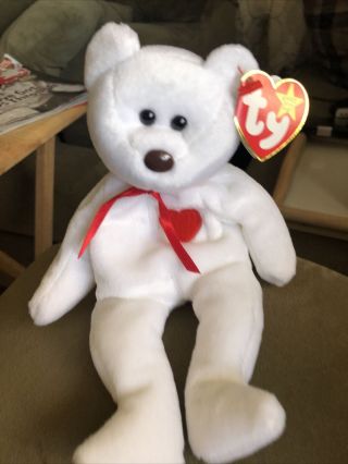 Valentino The Bear Ty Beanie Baby 1993 With Brown Nose