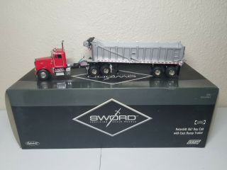 Peterbilt 357 With East Dump Trailer - Red Sword 1:50 Scale Model Sw2044 - R
