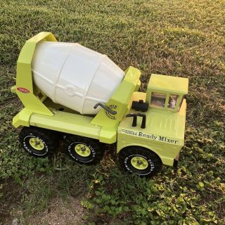 1970s Mighty Tonka Ready Mixer Cement Truck Lime Green Tandem Axle