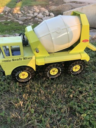 1970s Mighty Tonka Ready Mixer Cement Truck Lime Green Tandem Axle 2