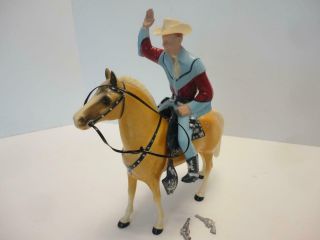 1950s Hartland Roy Rogers & Horse Trigger Figurines Complete W/ Guns Hat Saddle