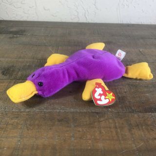 Vintage Retired 1993 Ty Beanie Baby Patti The Platypus W/tag Rare