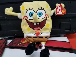 2010 Ty Beanie Baby Spongebob Squarepants 8 " Stuffed Plush Doll Retired