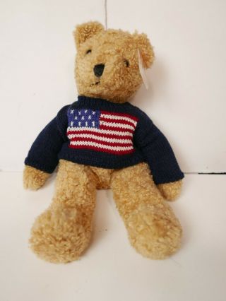 Ty Beanie Babies 16 " Curly With American Flag Sweater Retired