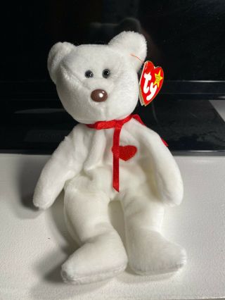 Valentino The Bear Ty Beanie Baby 1993 With Brown Nose