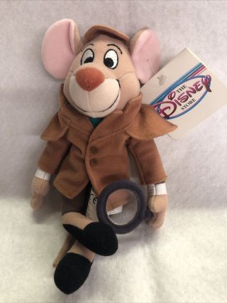 Disney Store Basil Bean Bag Plush Stuffed Animal 8 " Great Mouse Detective Nwt