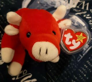 Ty Beanie Baby - Snort - 1995 - Made In Indonesia W/ Canadian Customs Tag