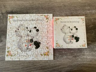 Vintage Hallmark Springbok Mini " Happiness” 70 Piece 7 " X 7 " Puzzle
