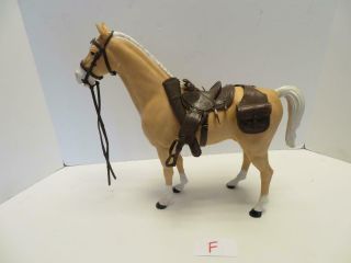 1960s Marx Johnny West Horse Thunderbolt Complete W/ Black Hoofs Rare (f)
