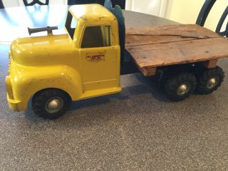 Vintage 50s All American Toy Co Timber Toter Log Truck 20 " Long Paint