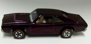 1969 Hotwheels Redline Custom Dodge Charger N Dark Magenta Spectacular Car