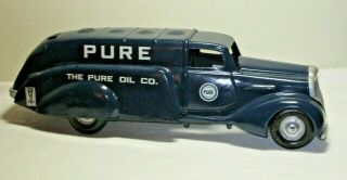 Vintage 1933 Metalcraft Tin & Pressed Steel Pure Oil Co Truck /battery Operated