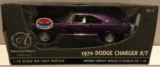 Ertl American Muscle Authentics 1970 Purple Dodge Charger R/t 1:18 29669p - Nib