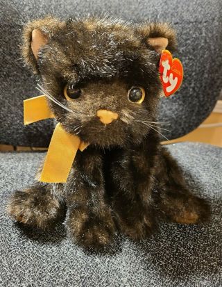 Ty Classic Purrecious Beanie Baby Plush Black Kitty Cat 12 " Beanbag Retired