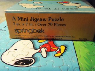 Springbok mini puzzle Peanuts Snoopy early 70 ' s Sock It To Me pzl 7274 2