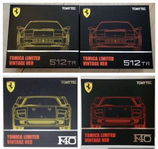 Tomica Limited Vintage Neo Ferrari F40 512 Tr Yellow Red Set Of 4