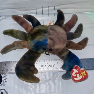 Claude The Crab - Ty Beanie Baby With Errors Capital Tie - Dyed Creme