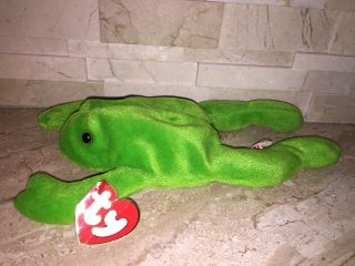 Ty Beanie Babies Legs The Frog 3rd Generation Creased Tag