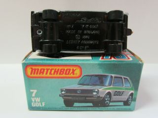 Matchbox Superfast 7c VW Golf - SILVER,  BROWN SEATS - L Box - Mint/Boxed 4