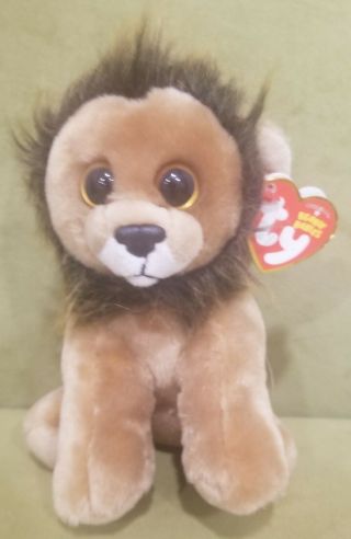 Ty Beanie Boo 6 " Louie The Lion Plush Velvety Toy Very Soft Stuffed Animal Nwt