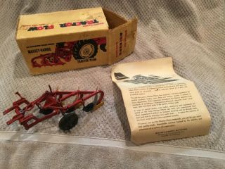 1/20 Vintage Reuhl Massey Harris Plow & Box Ruehl Toys