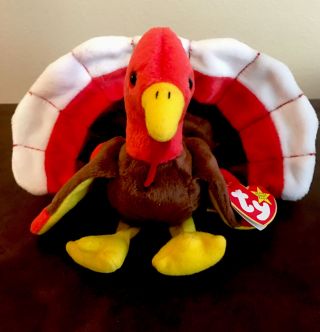 Retired Rare Ty Beanie Baby Gobbles The Turkey 1996/1997 Tags