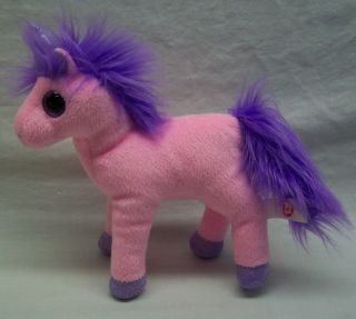 Ty Large Eyed Pink & Purple Charming Unicorn 7 " Plush Stuffed Animal Toy