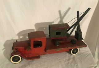 Structo 1920s Electric Light Flat Bed Truck And Steam Shovel Set