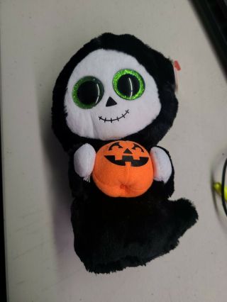 Ty Beanie Boos 6 " Treats The Halloween Ghost / Ghoul Plush Stuffed Toy Mwmts