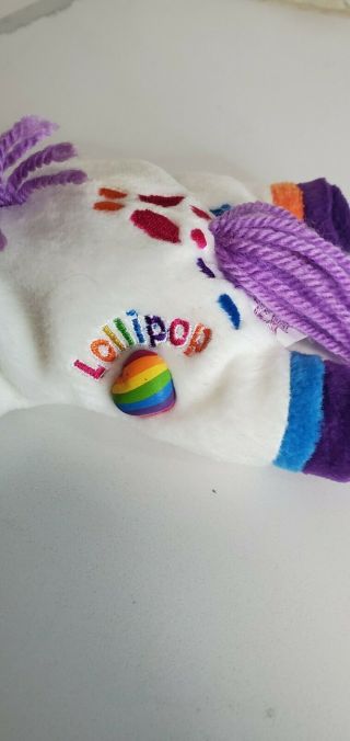 Lisa Frank Collectible Rainbow Pony Unicorn Beanie Baby Lollipop 3