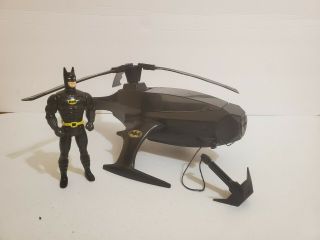 Vintage 1986 Kenner Powers Batman Batcopter Helicopter Rare With Figure