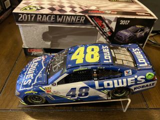 JIMMIE JOHNSON Autographed 2017 DOVER FINAL WIN RACED VERSION LOWE ' S 1/24 NASCAR 2