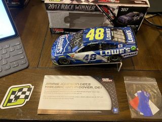 JIMMIE JOHNSON Autographed 2017 DOVER FINAL WIN RACED VERSION LOWE ' S 1/24 NASCAR 3