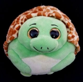 Ty Beanie Ballz Zoom The Turtle Large Plush Stuffed Ball Toy 7 Inches Diameter